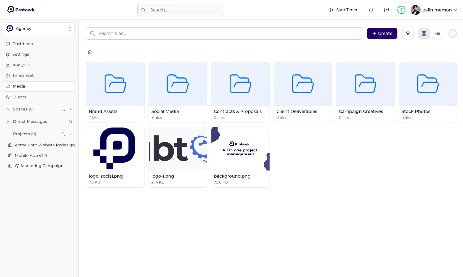 Protawk media storage — All your files in one place